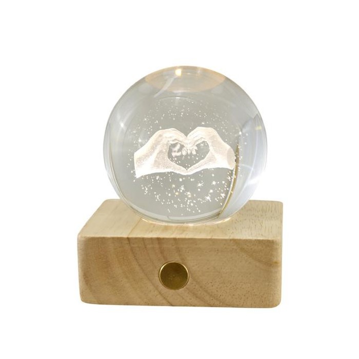LAMPADA GLOBO MANI CUORE PC. GIFTBOX 6X6X8
